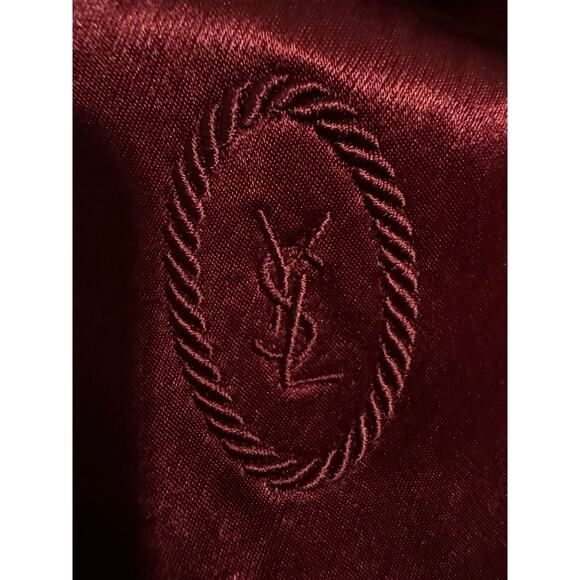 Saint Laurent Tonal Satin Jacket in Burgundy/Maroon - Picture 11 of 16